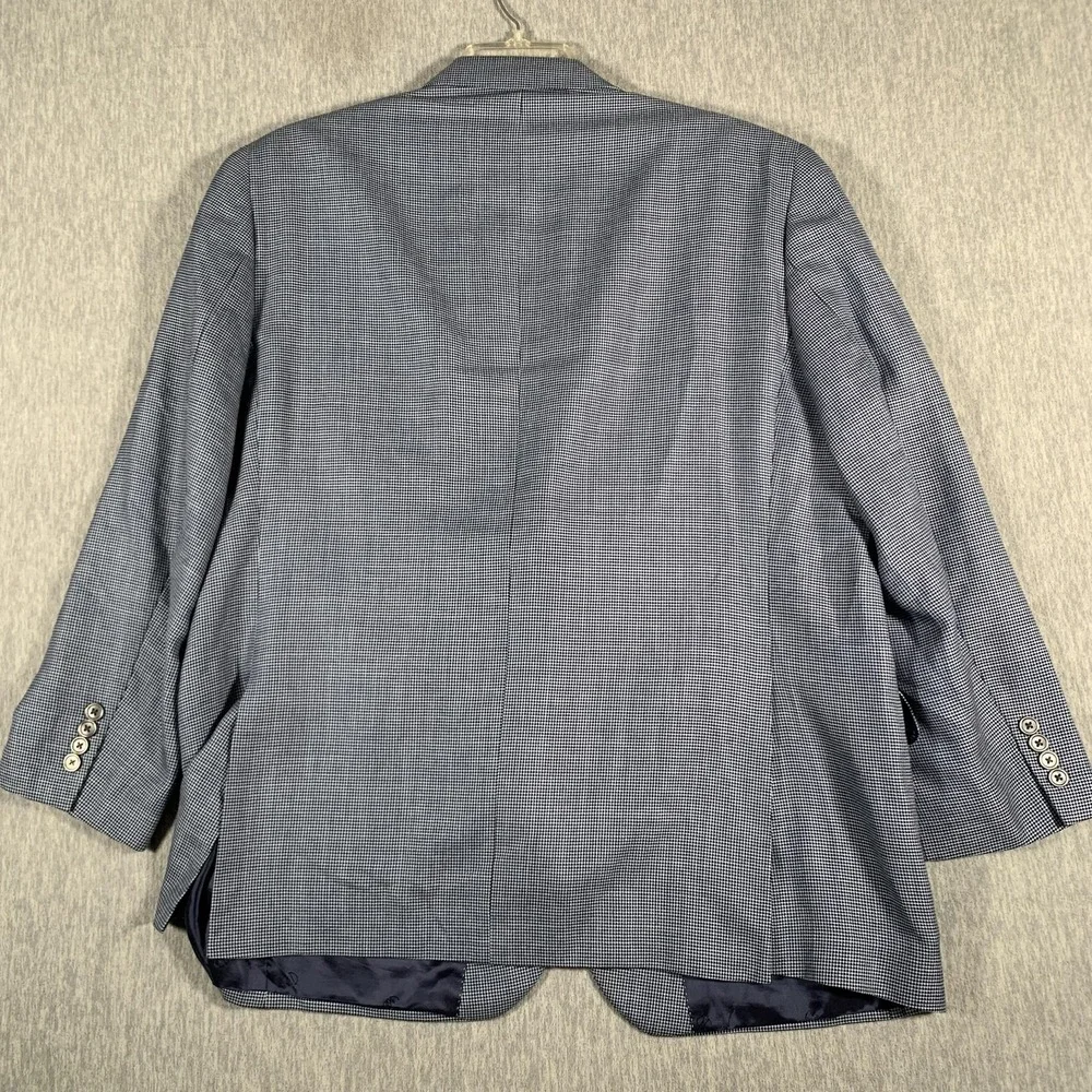 David Donahue Blazer Mens‎ 48R Blue Check Wool Silk Linen Sport Coat Connor SPJ